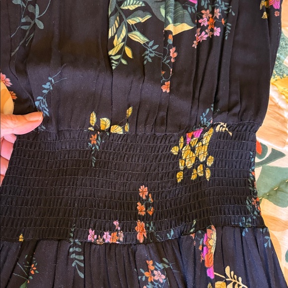 lovestitch Black Floral Halter Smocked-Waist Maxi Dress - Picture 4 of 5